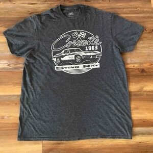 Corvette 1963 Graphic Gray Short Sleeve Shirt Size Large